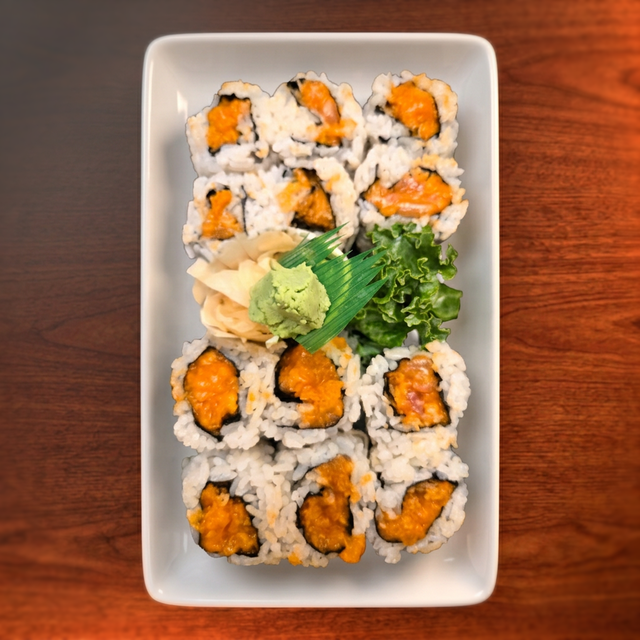 Spicy Salmon & Crunch Roll.